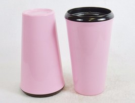 16 oz. Pink Drink Tumblers, Set of 2 ~ Plastic w/Insulated Liner, Made in USA - £10.08 GBP