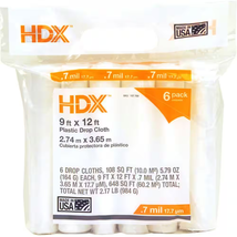 9 Ft. X 12 Ft. Clear Plastic Drop Cloths (6-Pack) - $16.81