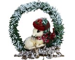Kurt Adler Deer in Snowy Wreath Resin and Sisal Christmas Ornament  - $10.04