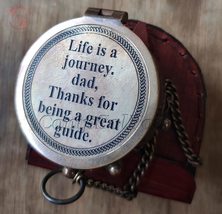 Antique Flat Pocket Compass with Life is A Journey Engraved || (Antique ... - £35.96 GBP