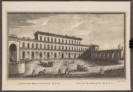 Vintage Veduta Del Real Palazzo Pitti Vue Du R. Palais Pitti Litografía Tob - £32.32 GBP