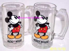 Disney Mickey Mouse Stein Mug Cup Glass Collectible Lot of 3 - $34.95