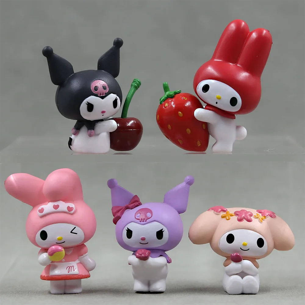 My Melody Cherry Strawberry Sanrio Kuromi Kawaii Doll 5pcs Cartoon Model Anime - £12.32 GBP+