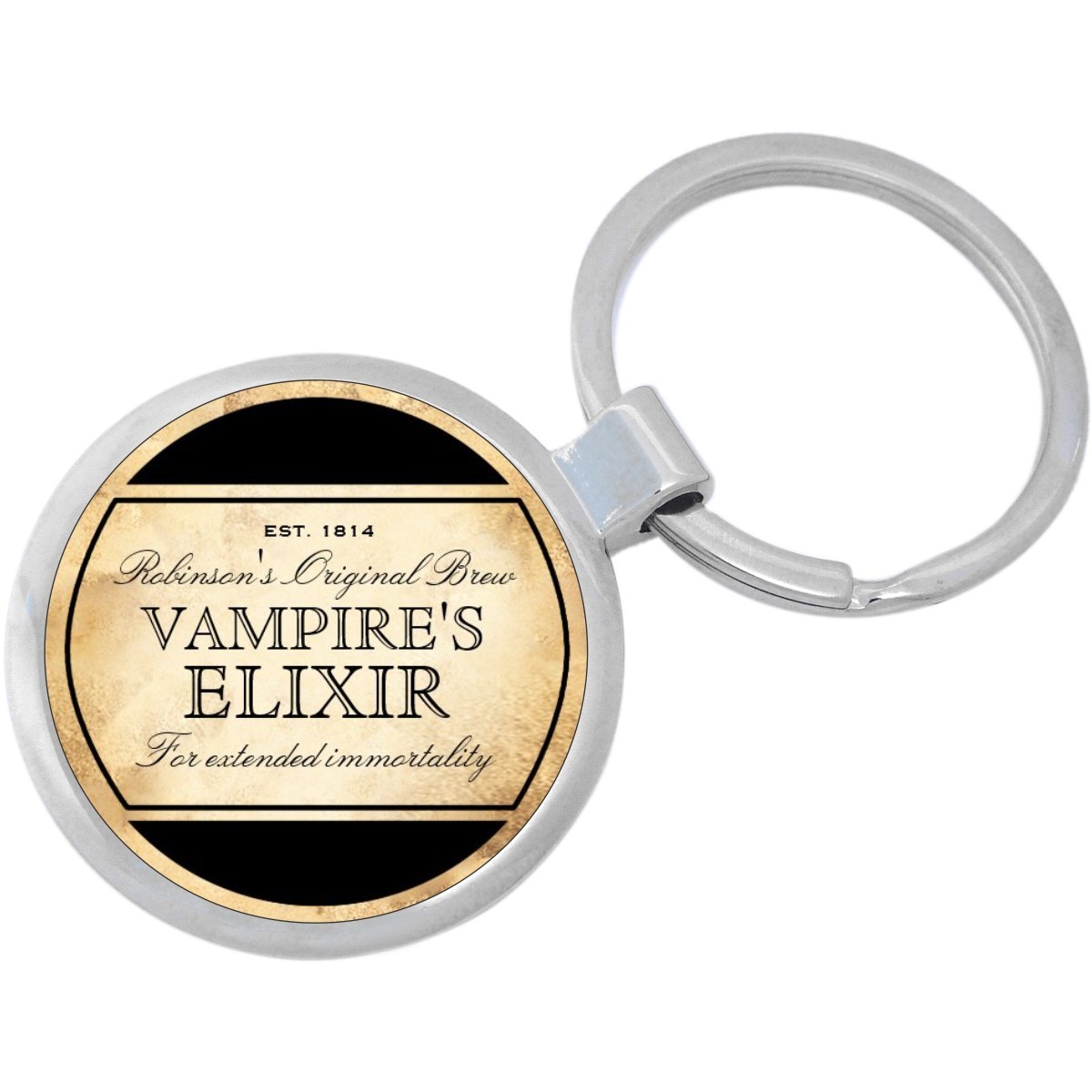 Vampire Elixir Vintage Design Keychain - Includes 1.25 Inch Loop for Keys - $10.77