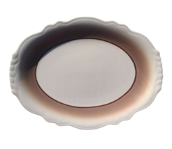 Homer Laughlin Oval Serving Platter Restaurant Ware Scalloped 11.5” Tri-Colored - £3.44 GBP
