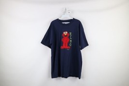 Vintage 90s Sesame Street Mens XL Faded Heavyweight Elmo Spell Out T-Shirt Blue - £35.52 GBP