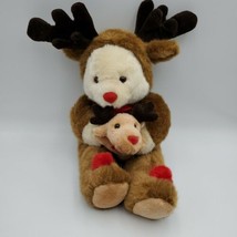Vintage Plush Creations Inc. Christmas Teddy Bear In Reindeer costume 1994 - £27.25 GBP