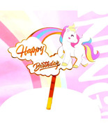 Unicorn Rainbow Cake Topper, Birthday Party Cake Decoration Unicorn Theme - £3.92 GBP