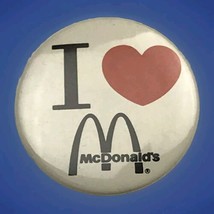 I Love McDonald’s Heart Vintage Pin Button Pinback - £10.03 GBP