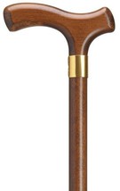 Lady's Walking Cane with Fritz Handle for Added Comfort in Walnut Stain Hardwood - $49.00