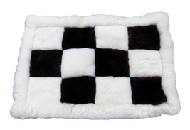 Alpakaandmore Genuine Peruvian Alpaca Fur Rug Pelt Chess Design, Mat Cov... - £91.67 GBP