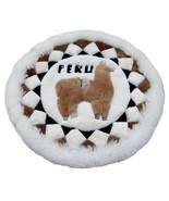 Alpakaandmore Original Peruvian Alpaca Fur Rug Round 31.50 Handmade - £91.22 GBP