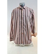 Thomas Dean Men&#39;s Dress Shirt 100% Cotton Striped Paisley Contrast Cuffs... - £23.94 GBP