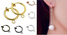 2 Pieces Clip On Hoops,Earrings Finding Connectors,½&quot;or 13mm,⅝&quot; or 15mm - $4.09 CAD+