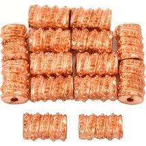 Bali Oval Tube Copper Plated Beads 10mm 15 Grams 14Pcs Approx. - £5.67 GBP