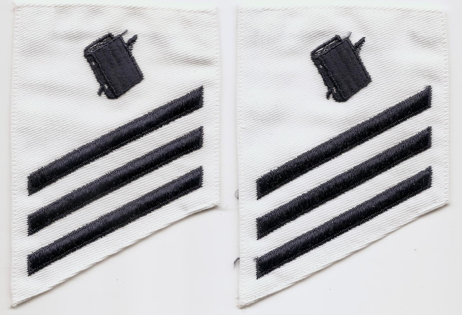Vintage USN US Navy E-3 Personnelman Dress White Insignia Rank Patch Pai... - $5.00