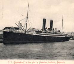 Steamship Bermudian Hamilton Harbor Bermuda Ship Postcard - $18.04