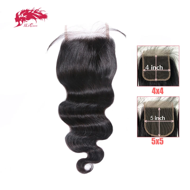 HD Lace Closure Brazilian Body Wave 4x4 5x5 Lace Closure With Baby Hair 100% - £33.02 GBP+
