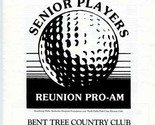 Seniors Players Reunion Pro Am Pairings &amp; Starting Times Bent Tree Dalla... - £13.93 GBP