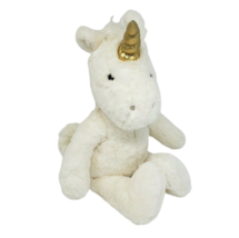 18" Pottery Barn Kids Pbk White Unicorn Gold Horn Stuffed Animal Plush Toy Soft - $75.05