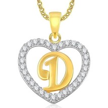 0.50Ct Natürlich Moissanit Buchstabe D Herzanhänger 14K Gelb Vergoldet Kette - £65.83 GBP