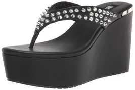DKNY Women&#39;s Tina Stud Platform Wedge Sandal, Black, 9 - $126.02