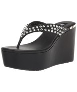 DKNY Women&#39;s Tina Stud Platform Wedge Sandal, Black, 9 - $126.02