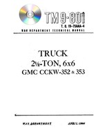 Ordnance Manual TM 9-801 Truck 2.5 Ton 6x6 GMC CCKW-352 &amp;353 - $231.02 MXN