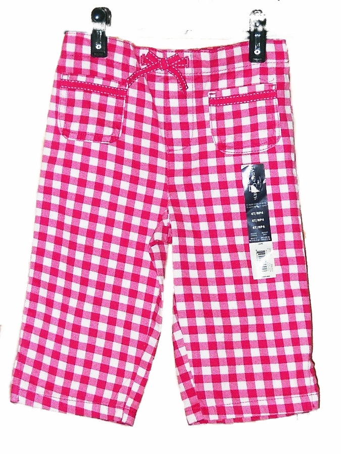 FADED GLORY Girls Pink Check Pants Size 4T with Factory Tag Cotton - $5.00