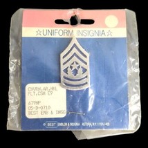 VTG NOS US ARMY RANK E9 COMMAND SGT. MAJOR CSM Military Rank Pin Silver ... - $5.86