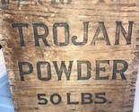 Antique TROJAN POWDER  High Explosives Dynamite Wooden Dovetail Crate Bo... - $148.32