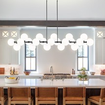 Lzawvm Large Linear Sputnik Chandelier 22 Lights Modern Glass Globe Pend... - $544.00