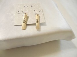 Aqua 1-3/4&quot; Gold Tone Linear Drop Earrings C488 $20 - £4.39 GBP