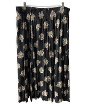 Venezia Womens Size 26 Pull On Skirt Midi Gathererd Black White Floral E... - $16.51