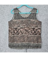 Homemade Tank Top Woman Colorblock Animal Print 43&quot;Bust 26&quot; Length Light... - $9.40