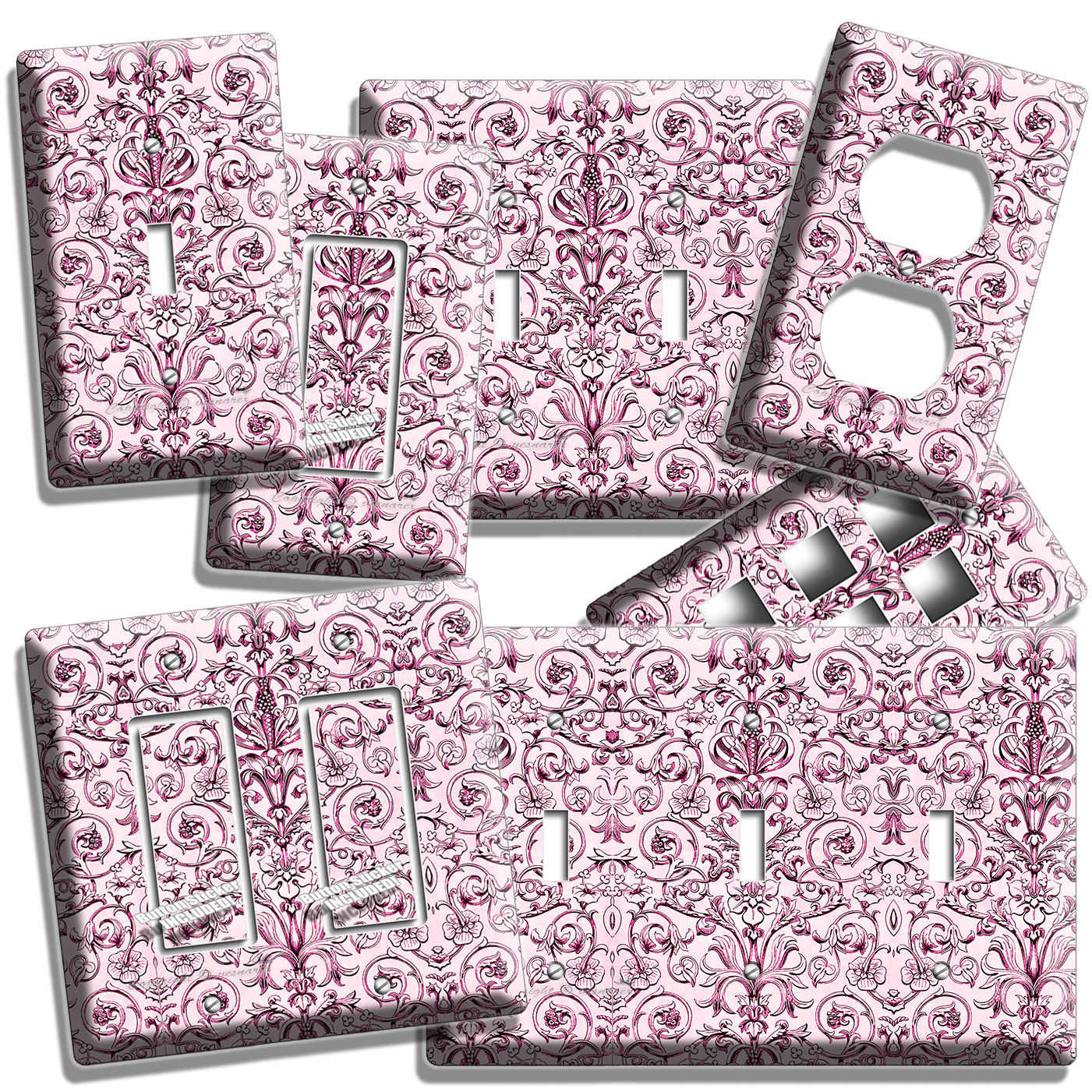 PINK GREEK ROMAN VICTORIAN LIGHT SWITCH WALL PLATE OUTLET BEDROOM HOME ART DECOR