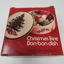 Spode Christmas Tree Round Bon Bon Covered Dish with Box - Made in Engla... - £12.59 GBP