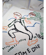 Darling Vintage Hillbilly Romance 6pc Colorful Printed Flour Sack Kitche... - £53.47 GBP