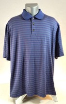 Pebble Beach Performance Golf Short Sleeve Blue Striped Polo Shirt Mens XXL - £27.17 GBP
