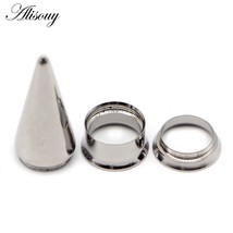 Alisouy 2PCS Stainless Steel Ear Plug Taper Tunnel Gauges Set, 2 in 1 Ear Expand - £10.50 GBP
