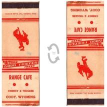 Vintage Matchbook Cover Range Cafe Cody WY bucking bronco 1940s Cheney &amp; Tholkes - £11.83 GBP