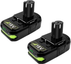 2 Pack 3000mAh Li-ion P107 Replacement Battery Compatible with Ryobi 18-Volt - £35.14 GBP