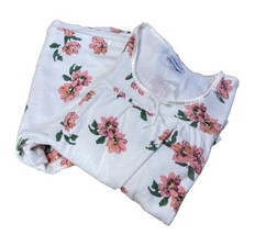 Cuddledown Women Pajamas Sz L Top Pants Pink Foral Print PJ&#39;s 2 Pc - £21.58 GBP