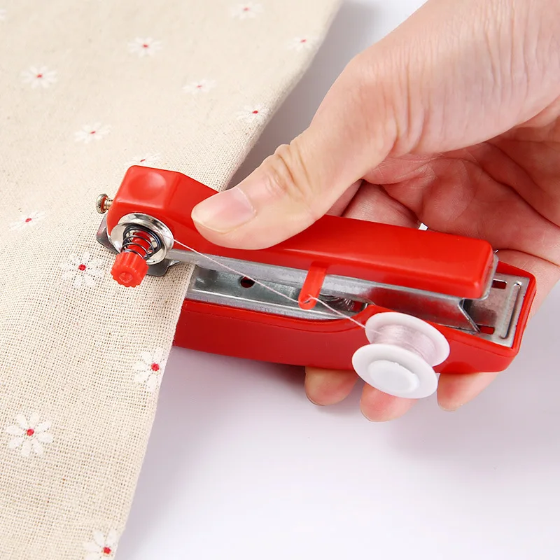 House Home 1pcs Red Mini Sewing Ahines Needlework Cordless Hand-Held Clothes Por - £20.09 GBP