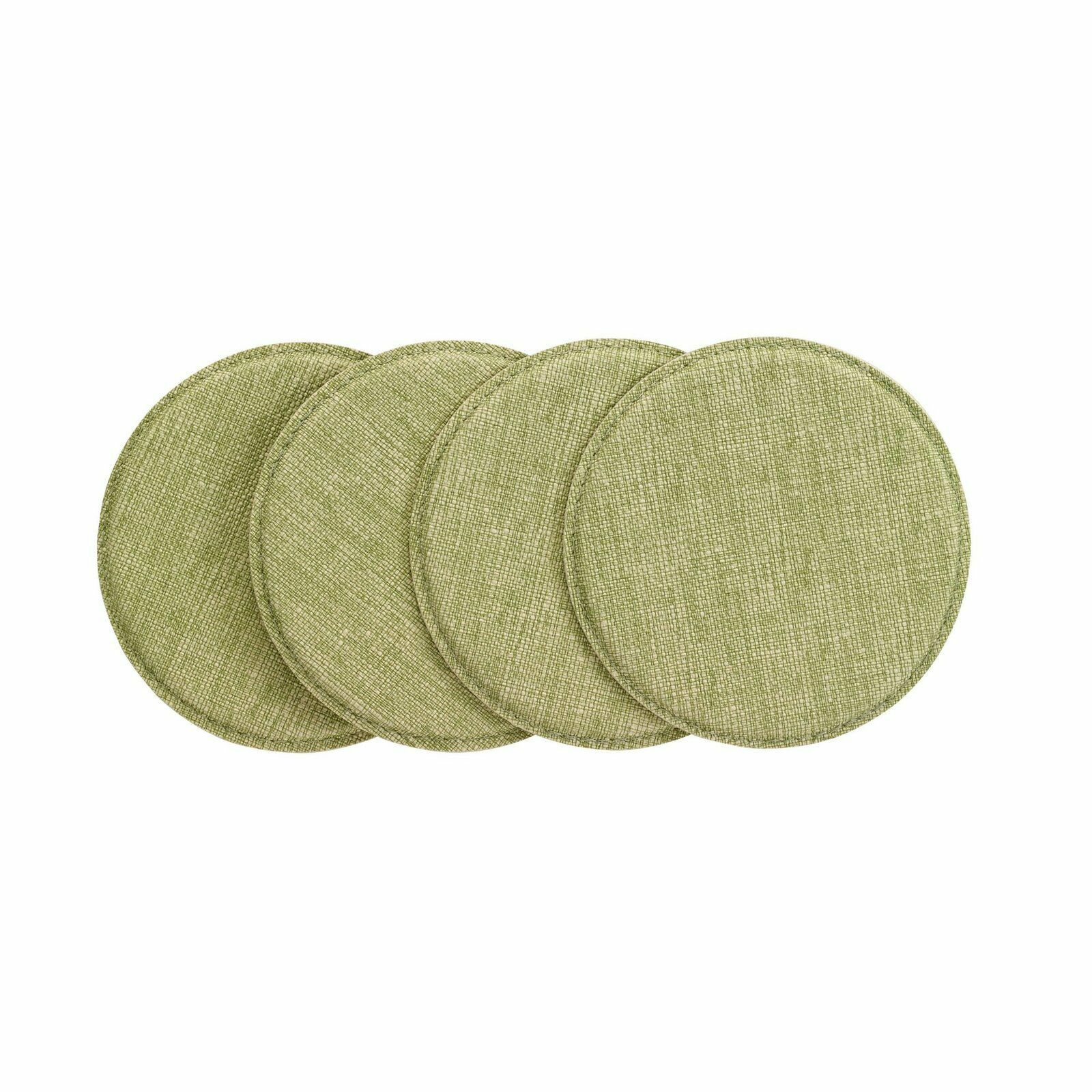 Set of 4 Bodrum Pronto Fern Green Round Vinyl Coasters - $23.00