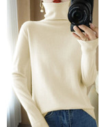 Winter New Wool Blended Sweater Women&#39;s Horseshoe Design Pile Neck Pullo... - £13.90 GBP+