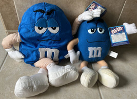 2003/2001 Official Licensed Blue M&amp;M Spokescandy Plush Mars Candy Dolls 18”/14” - £12.53 GBP