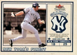 2002 Fleer Tradition New Yorks Finest Single Swatch Jason  Giambi Mo Vaughn - £3.99 GBP