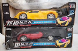 1:16 RC HIGH SPEED CAR RED AND YELLOW HYPER CARS WITH LEDS - £65.51 GBP