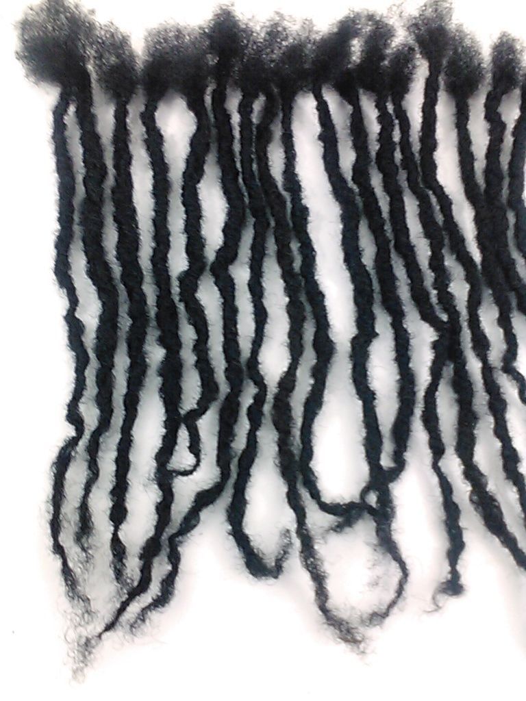 100% virgin nonprocess  Human Hair Locks handmade 50 pieces up to 13" Black 1/b - $290.00